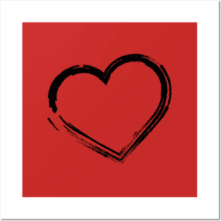 Minimalist Line Heart Posters and Art